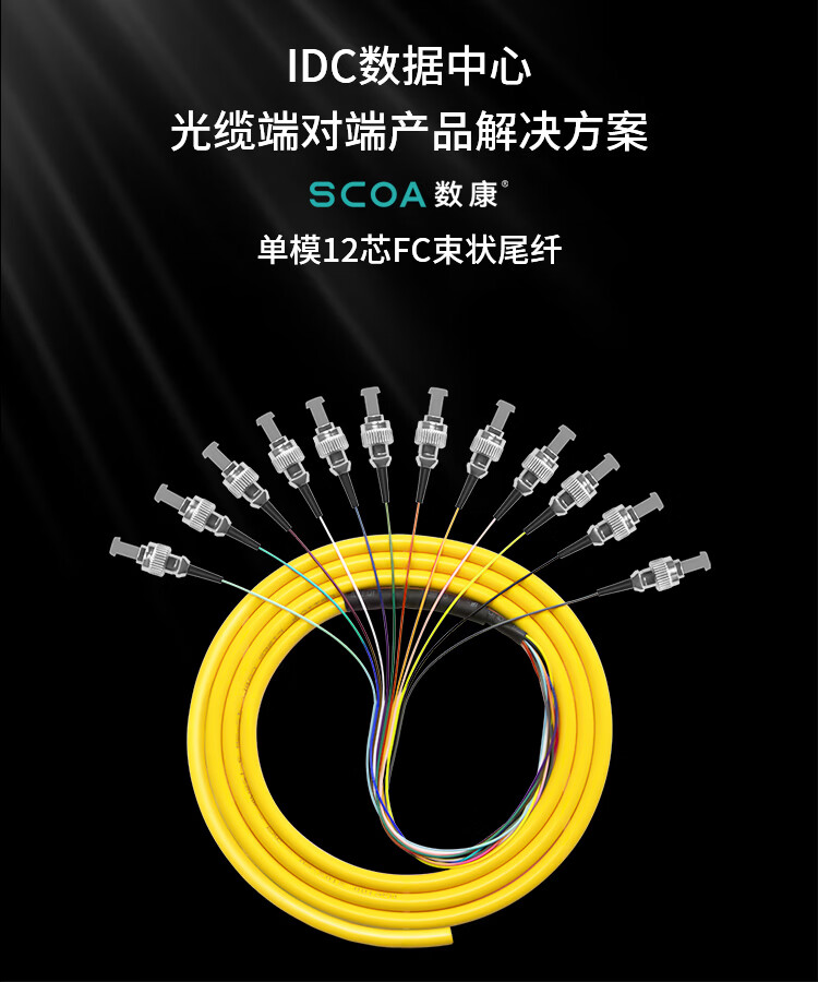 电信级单模光纤跳线 12芯FC圆头OS2束状尾纤 (https://www.scoa-cn.com/) 光纤尾纤 第1张