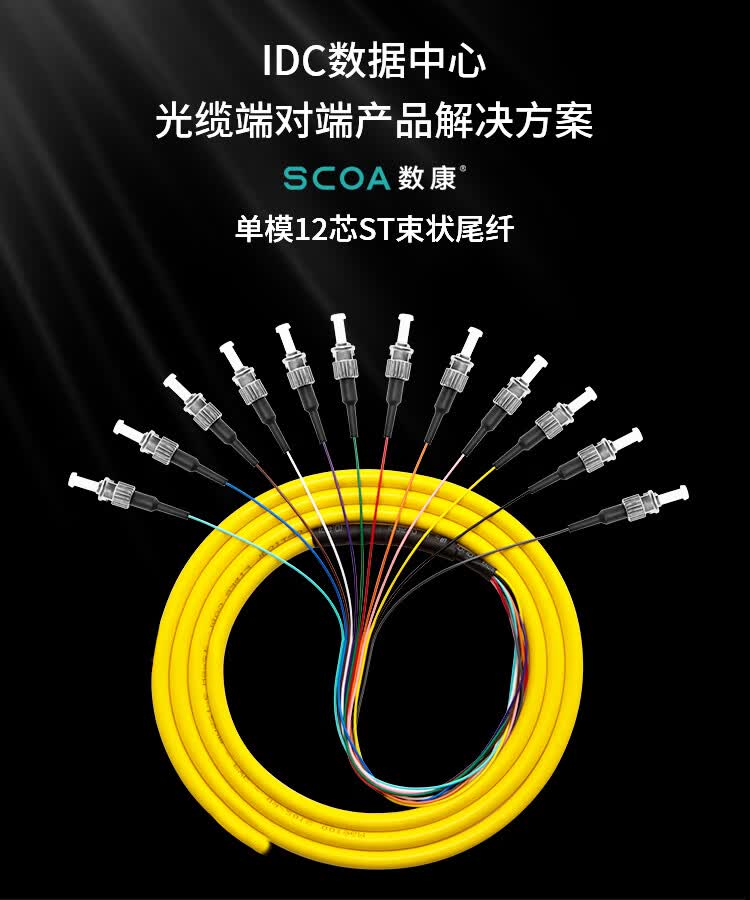 电信级单模光纤跳线 12芯ST老式挂口OS2束状尾纤 (https://www.scoa-cn.com/) 光纤尾纤 第1张