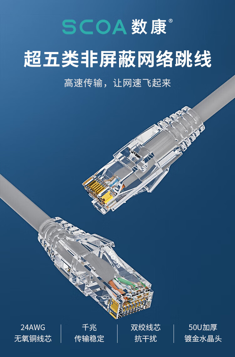超五类网线 非屏蔽网络跳线 UTP千兆网线 (https://www.scoa-cn.com/) 超五类非屏蔽信道系统 第1张