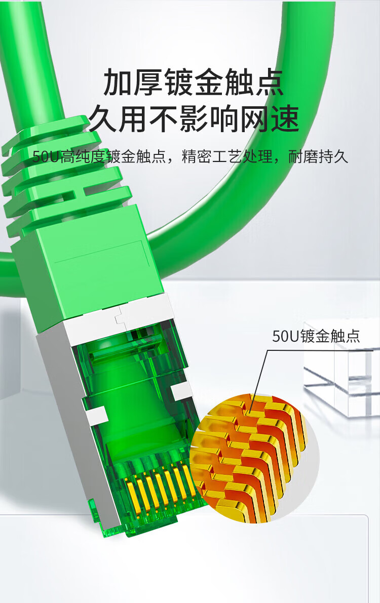 内外网网络跳线 绿色屏蔽异形RJ45-L/H水晶头连接线 (https://www.scoa-cn.com/) 六类屏蔽信道系统 第3张