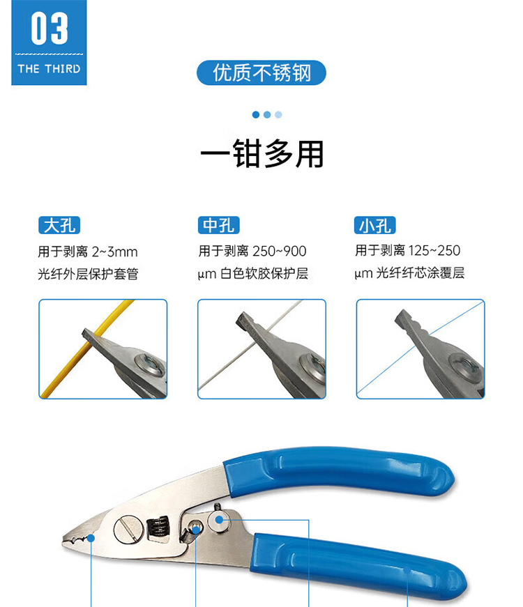 3口米勒钳 光纤剥线钳 不锈钢纳米钳 (https://www.scoa-cn.com/) 铜缆布线系统附件 第6张