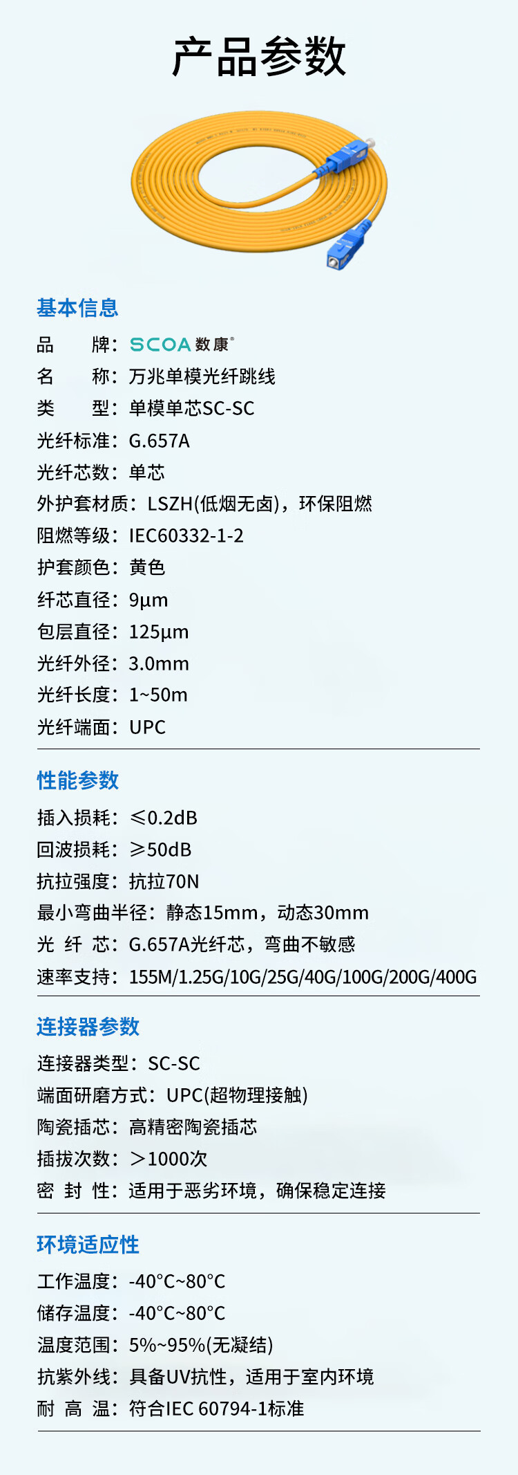 光纤跳线SC-SC 单模单芯 大方头转大方头 (https://www.scoa-cn.com/) 光纤跳线 第5张