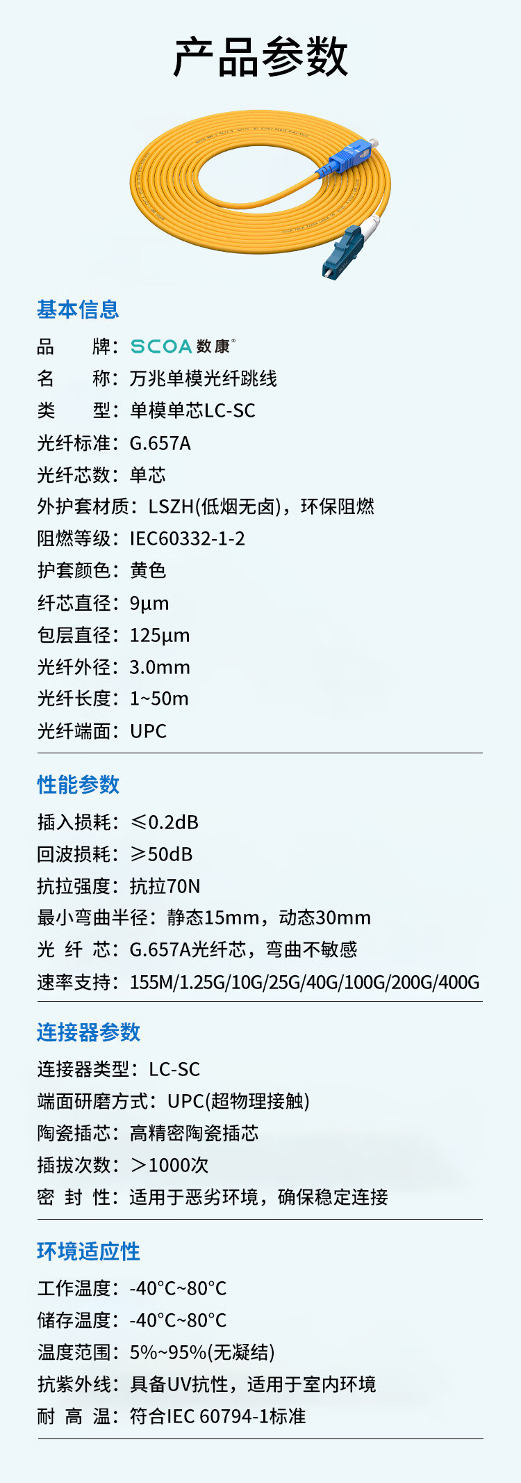 光纤跳线LC-SC 单模单芯 小方头转大方头 (https://www.scoa-cn.com/) 光纤跳线 第5张