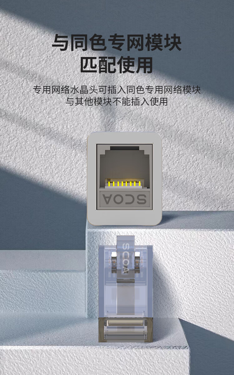 内外网转换专网水晶头 异形水晶头RJ45-L/H 灰色 非屏蔽 (https://www.scoa-cn.com/) 六类非屏蔽信道系统 第2张